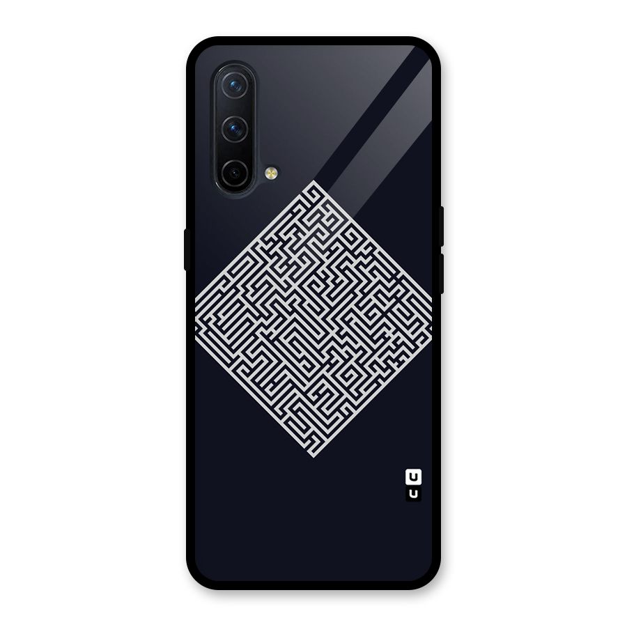 Minimal Maze Pattern Glass Back Case for OnePlus Nord CE 5G