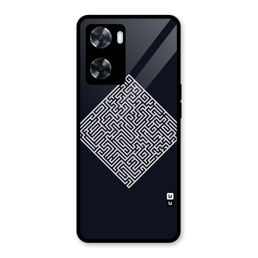 Minimal Maze Pattern Glass Back Case for Oppo A77