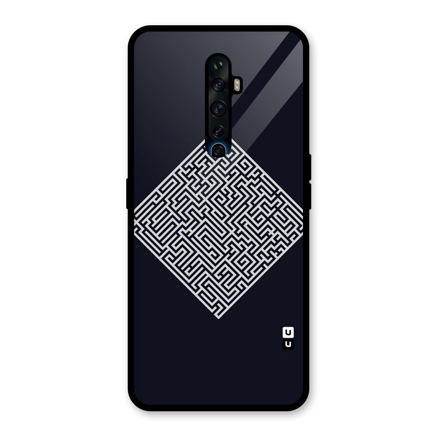 Minimal Maze Pattern Glass Back Case for Oppo Reno2 Z
