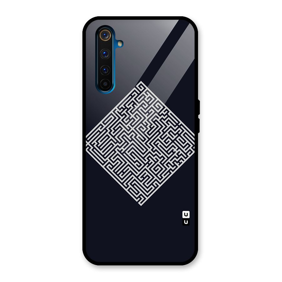Minimal Maze Pattern Glass Back Case for Realme 6 Pro
