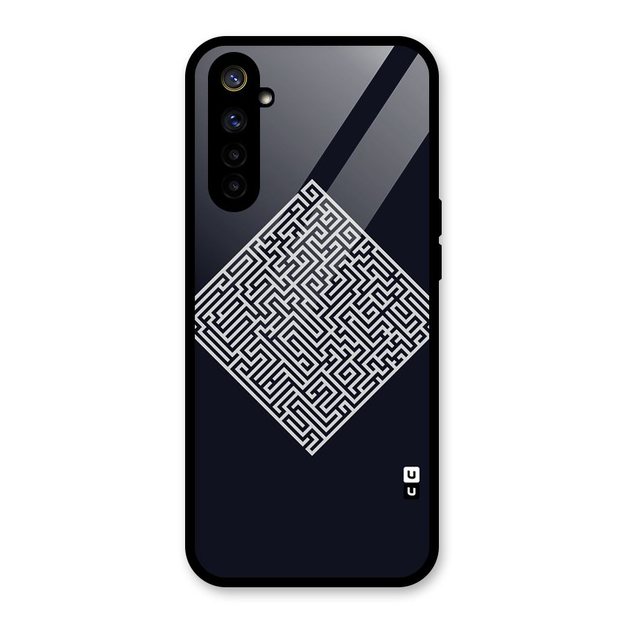 Minimal Maze Pattern Glass Back Case for Realme 6i