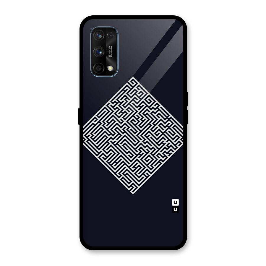 Minimal Maze Pattern Glass Back Case for Realme 7 Pro