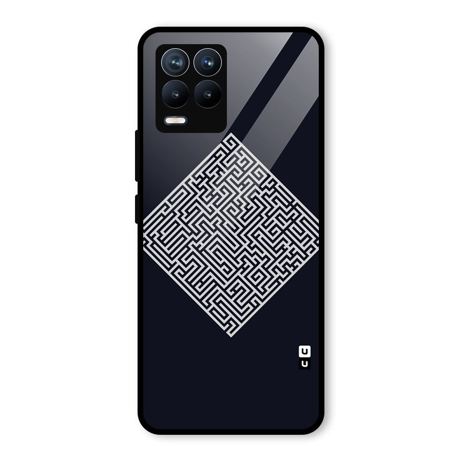 Minimal Maze Pattern Glass Back Case for Realme 8 Pro