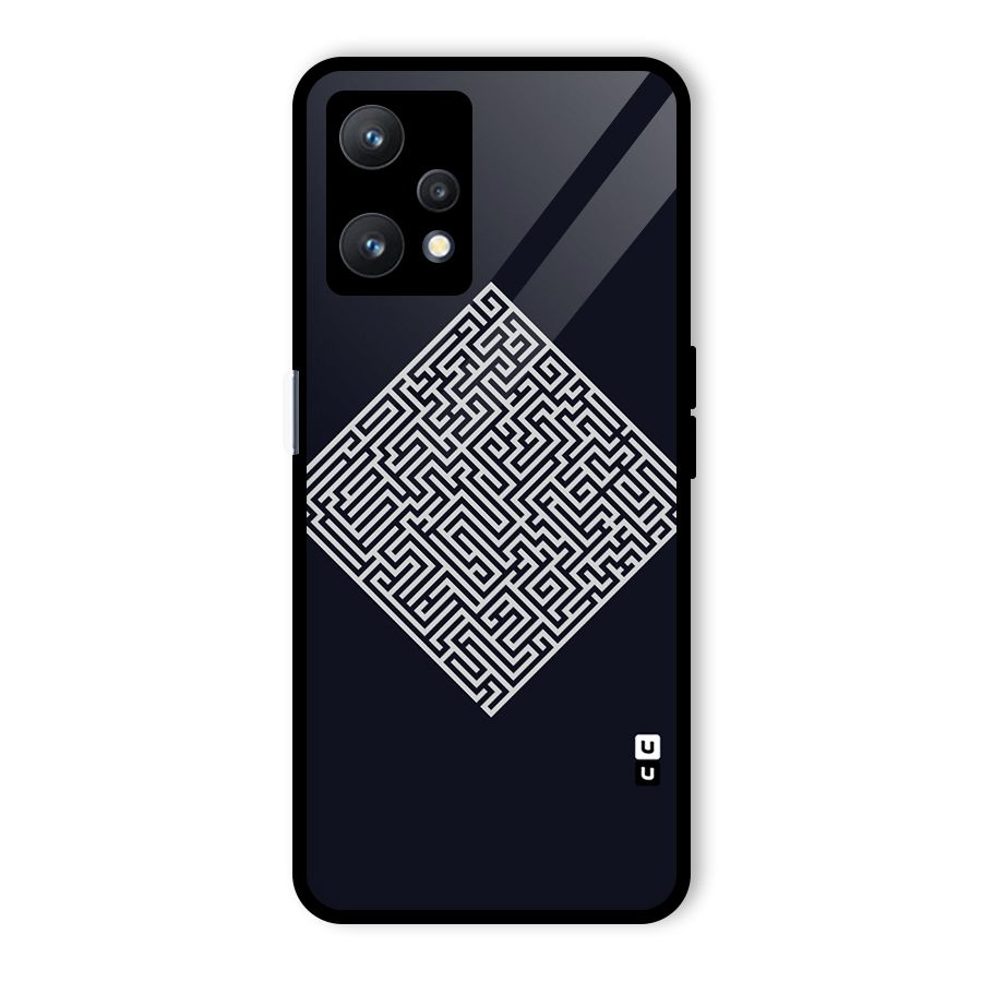 Minimal Maze Pattern Glass Back Case for Realme 9 Pro 5G