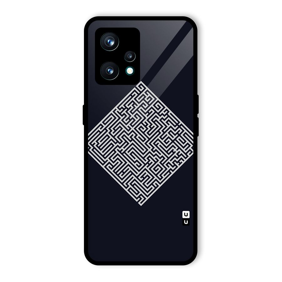 Minimal Maze Pattern Glass Back Case for Realme 9 Pro Plus 5G
