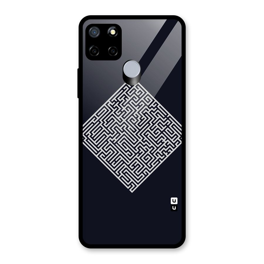 Minimal Maze Pattern Glass Back Case for Realme C12