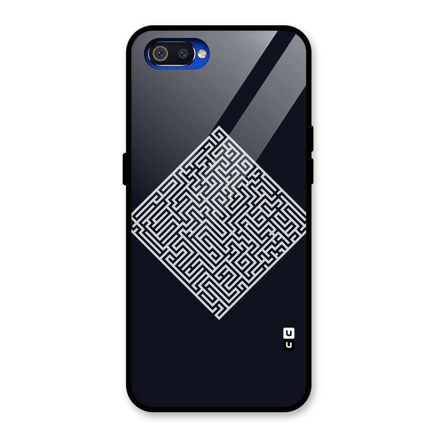 Minimal Maze Pattern Glass Back Case for Realme C2