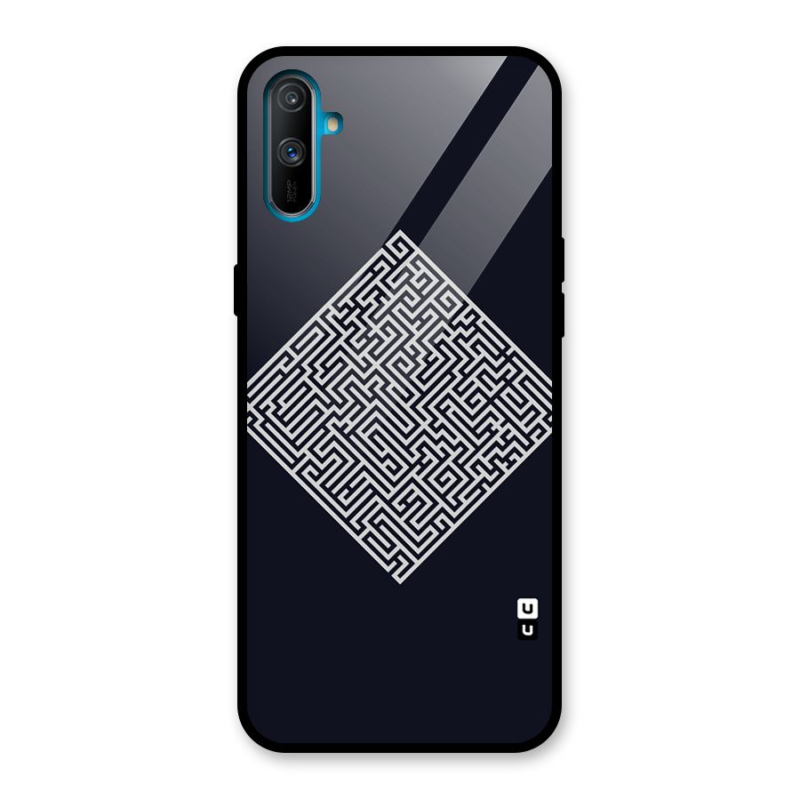 Minimal Maze Pattern Glass Back Case for Realme C3
