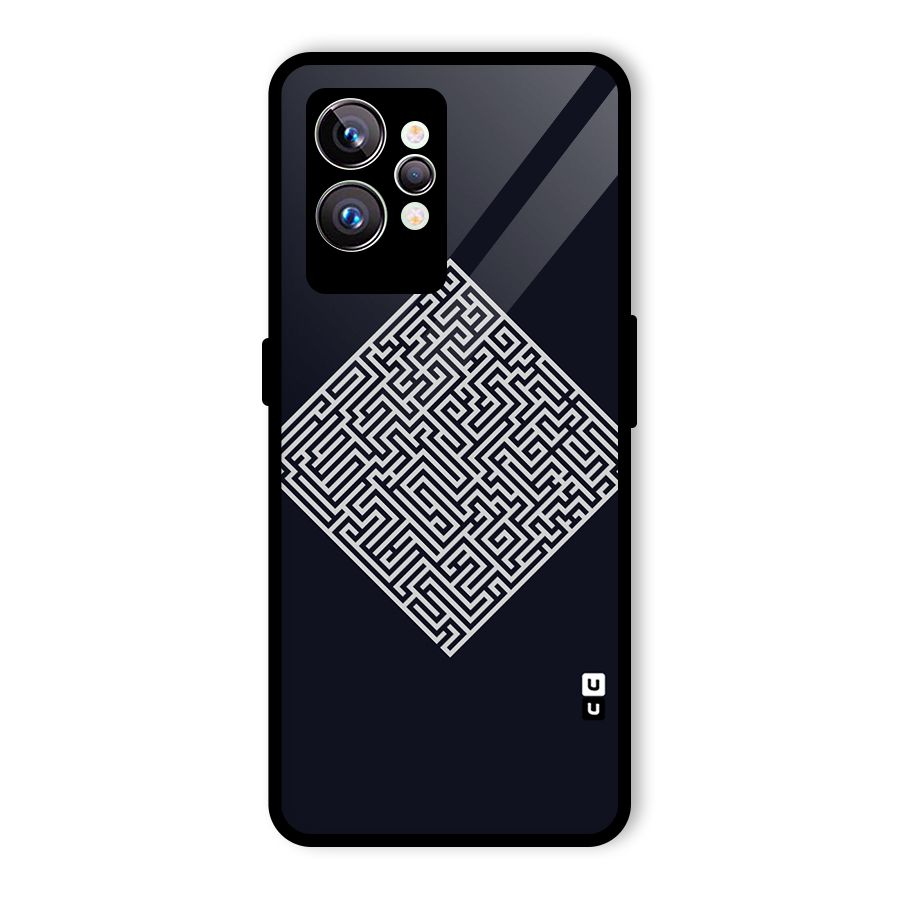 Minimal Maze Pattern Glass Back Case for Realme GT2 Pro