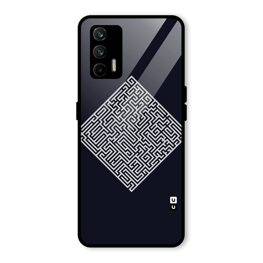 Minimal Maze Pattern Glass Back Case for Realme GT 5G