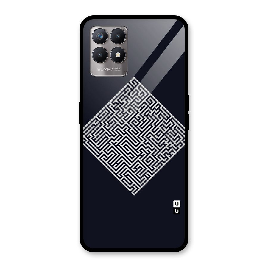 Minimal Maze Pattern Glass Back Case for Realme Narzo 50