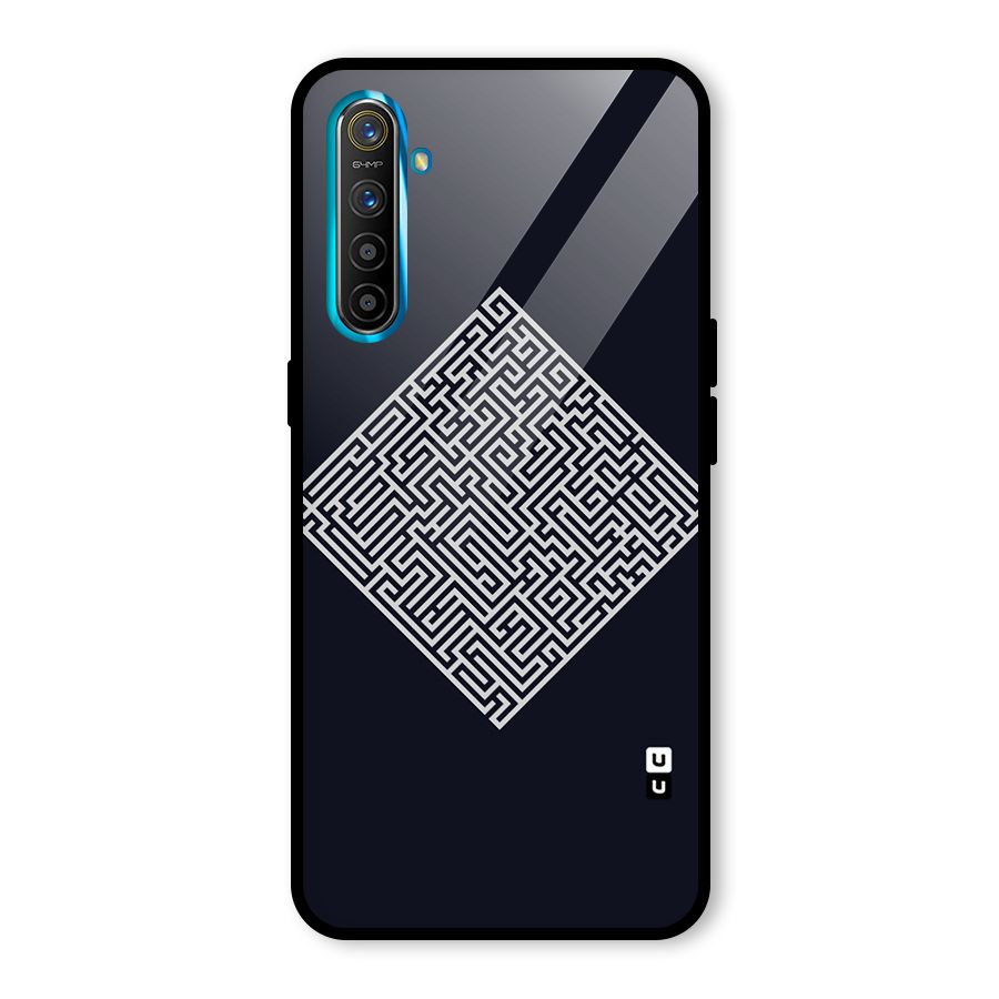 Minimal Maze Pattern Glass Back Case for Realme X2
