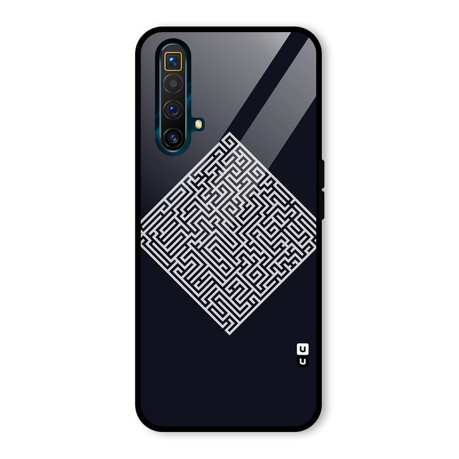 Minimal Maze Pattern Glass Back Case for Realme X3 SuperZoom