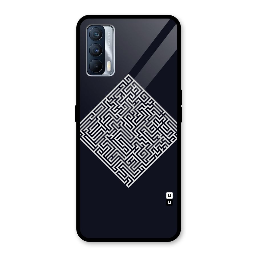 Minimal Maze Pattern Glass Back Case for Realme X7