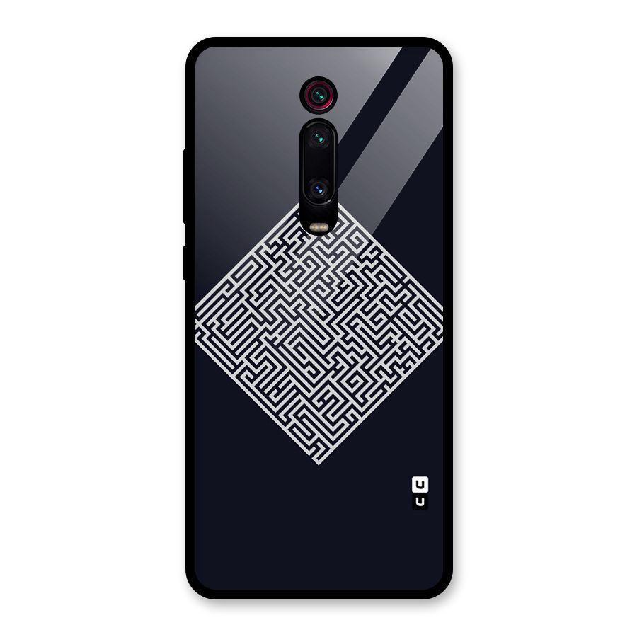 Minimal Maze Pattern Glass Back Case for Redmi K20 Pro