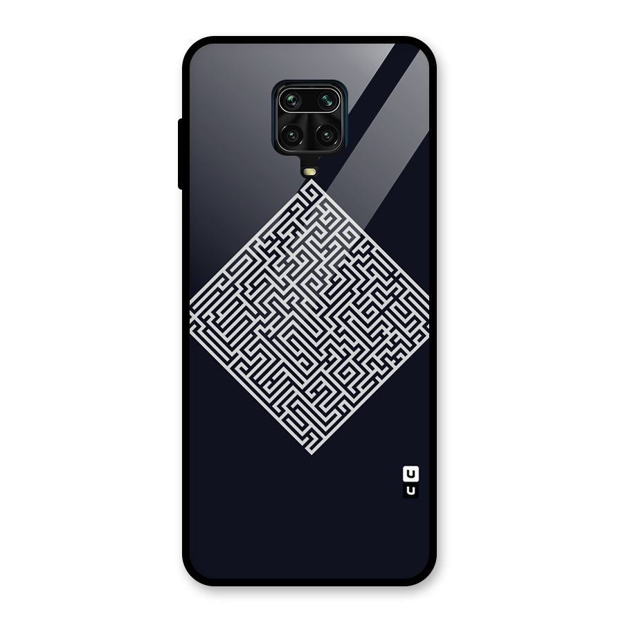 Minimal Maze Pattern Glass Back Case for Redmi Note 10 Lite