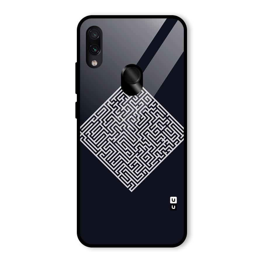 Minimal Maze Pattern Glass Back Case for Redmi Note 7S