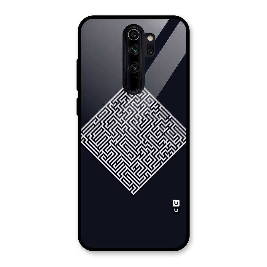 Minimal Maze Pattern Glass Back Case for Redmi Note 8 Pro