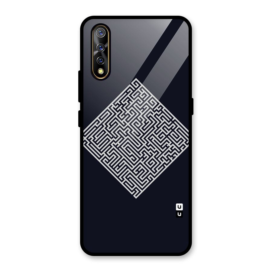 Minimal Maze Pattern Glass Back Case for Vivo S1