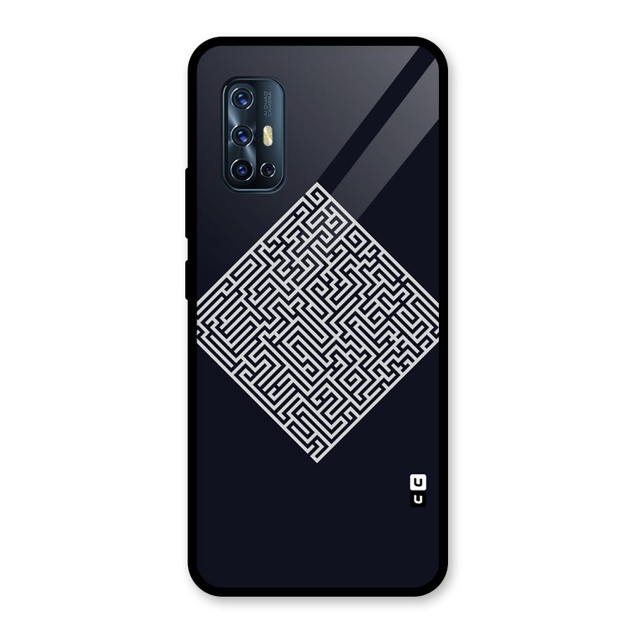 Minimal Maze Pattern Glass Back Case for Vivo V17