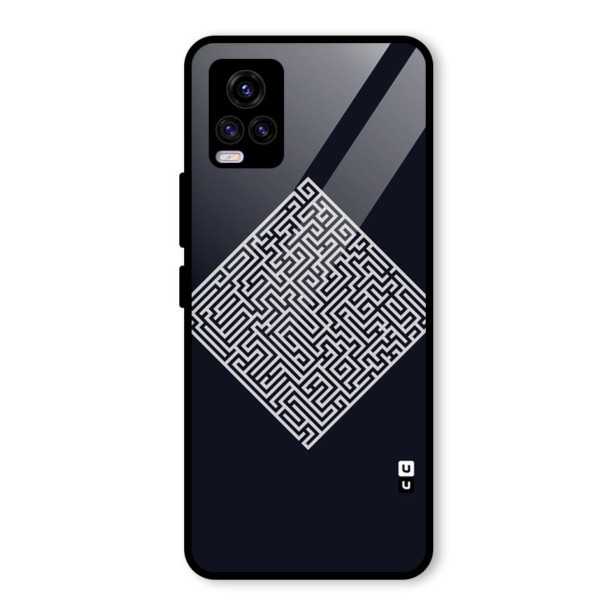 Minimal Maze Pattern Glass Back Case for Vivo V20