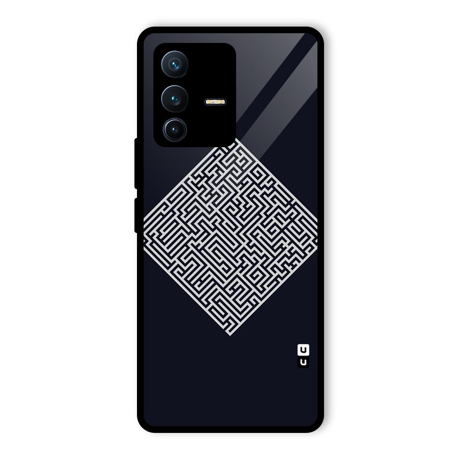 Minimal Maze Pattern Glass Back Case for Vivo V23 Pro