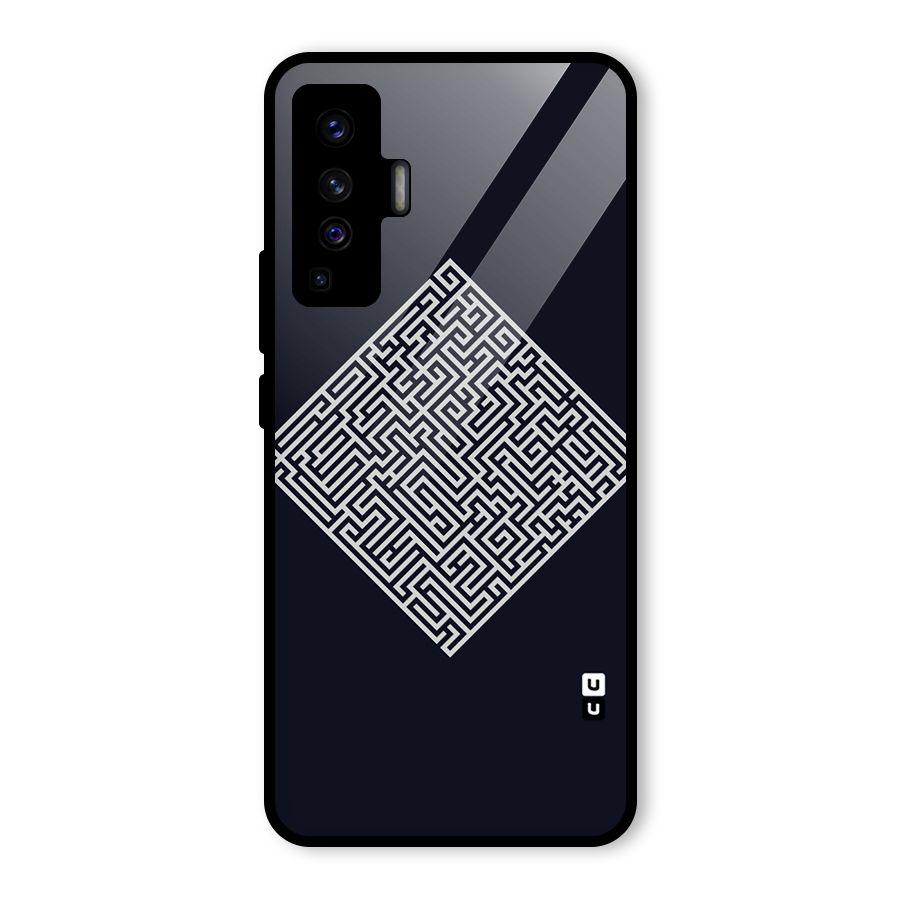 Minimal Maze Pattern Glass Back Case for Vivo X50