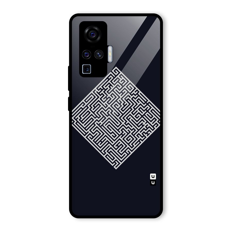 Minimal Maze Pattern Glass Back Case for Vivo X50 Pro