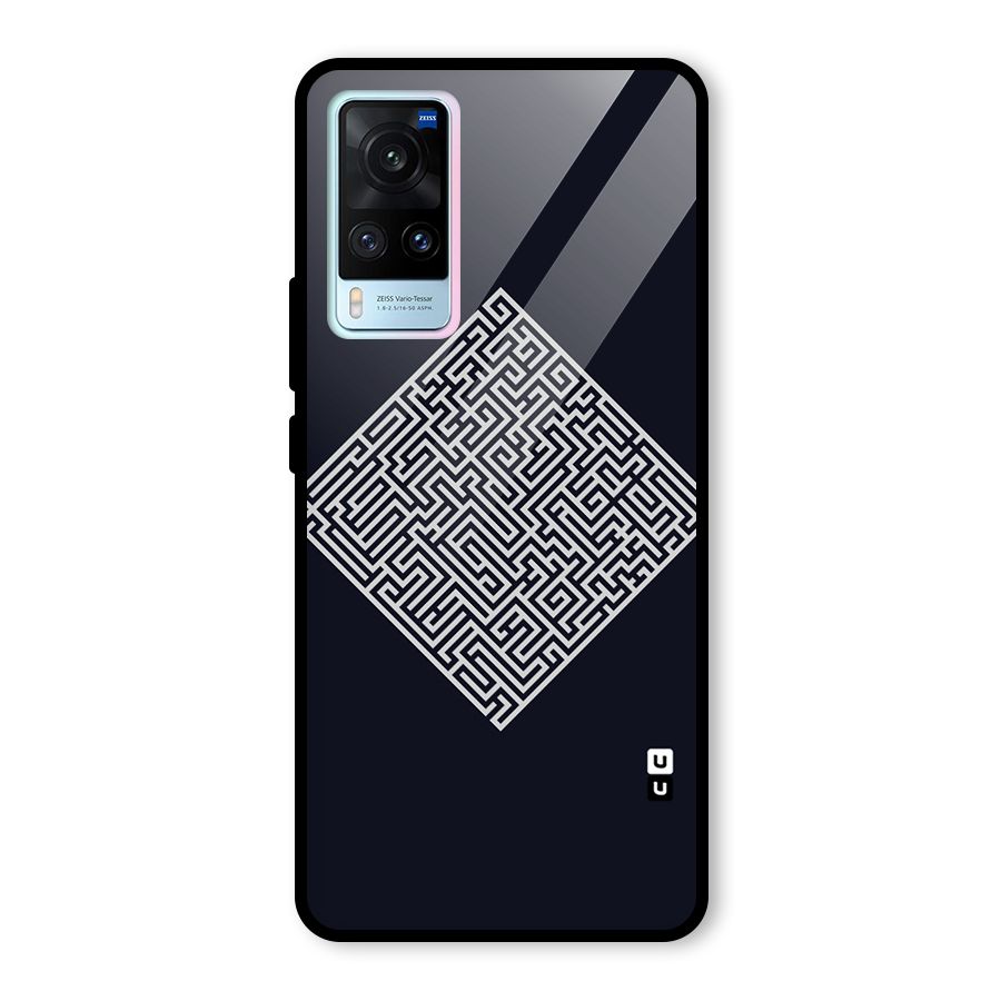 Minimal Maze Pattern Glass Back Case for Vivo X60
