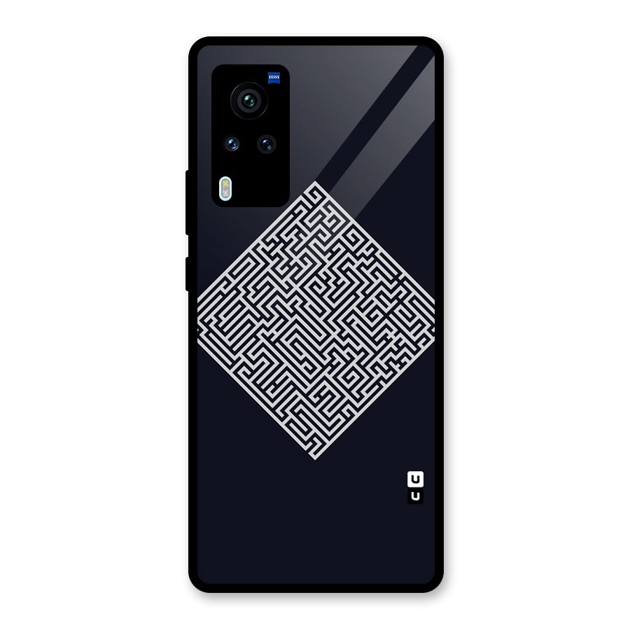 Minimal Maze Pattern Glass Back Case for Vivo X60 Pro