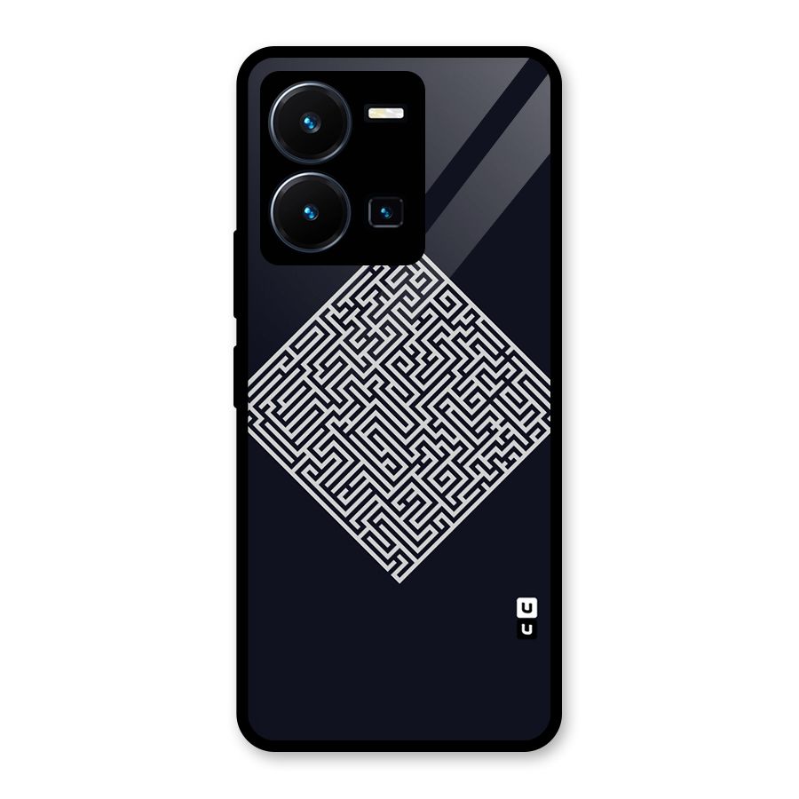 Minimal Maze Pattern Glass Back Case for Vivo Y35