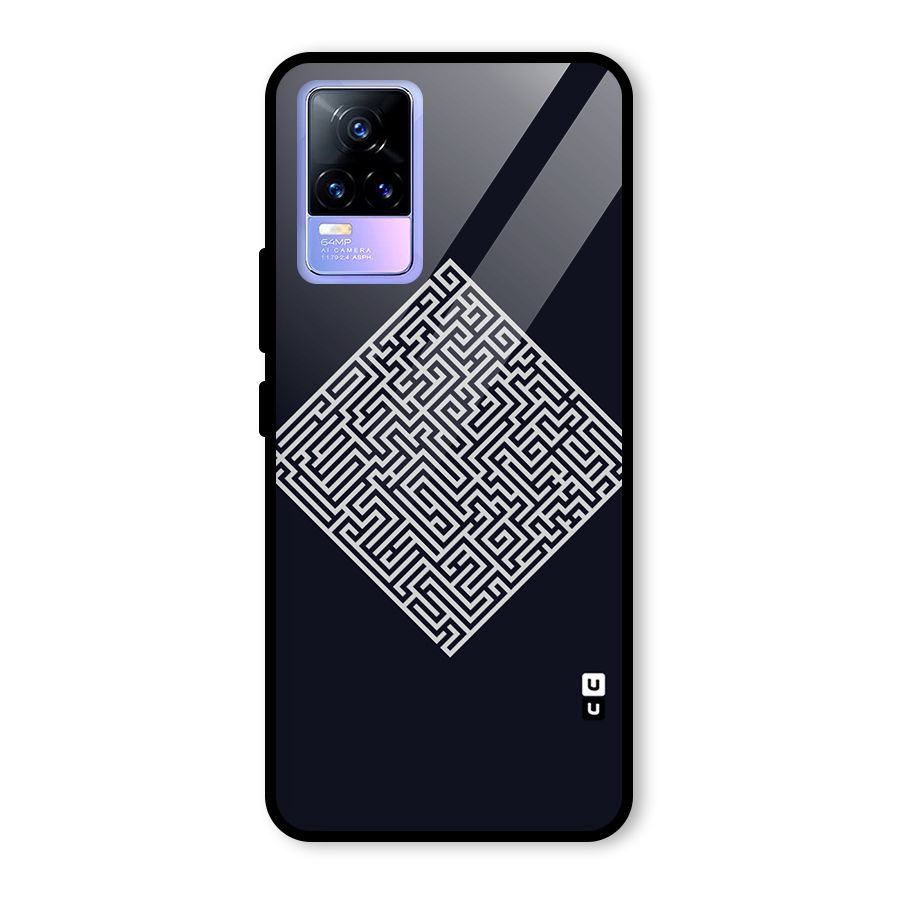 Minimal Maze Pattern Glass Back Case for Vivo Y73