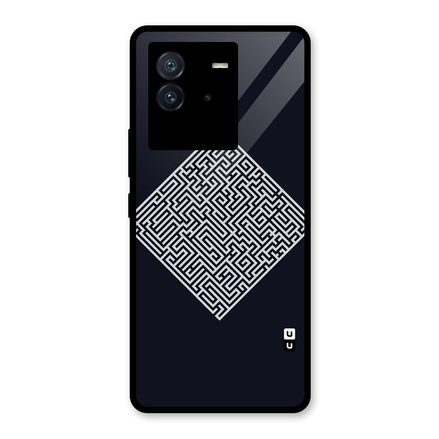 Minimal Maze Pattern Glass Back Case for Vivo iQOO Neo 6 5G