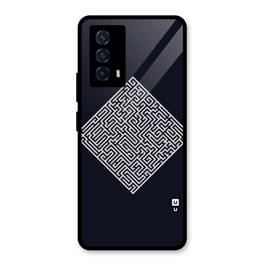Minimal Maze Pattern Glass Back Case for Vivo iQOO Z5