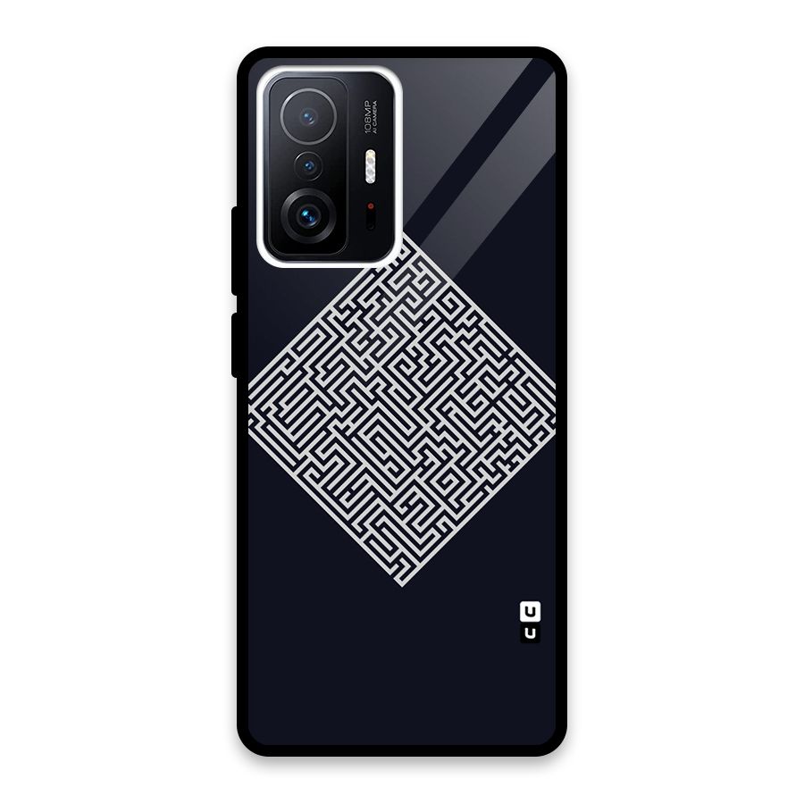 Minimal Maze Pattern Glass Back Case for Xiaomi 11T Pro