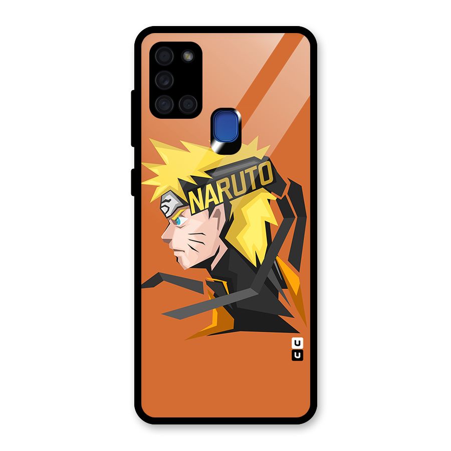 Minimal Naruto Artwork Glass Back Case for Galaxy A21s