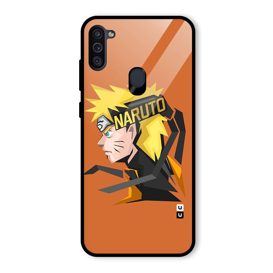 Minimal Naruto Artwork Glass Back Case for Galaxy M11