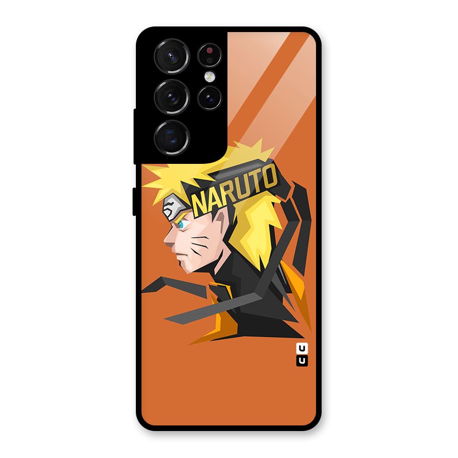 Minimal Naruto Artwork Glass Back Case for Galaxy S21 Ultra 5G