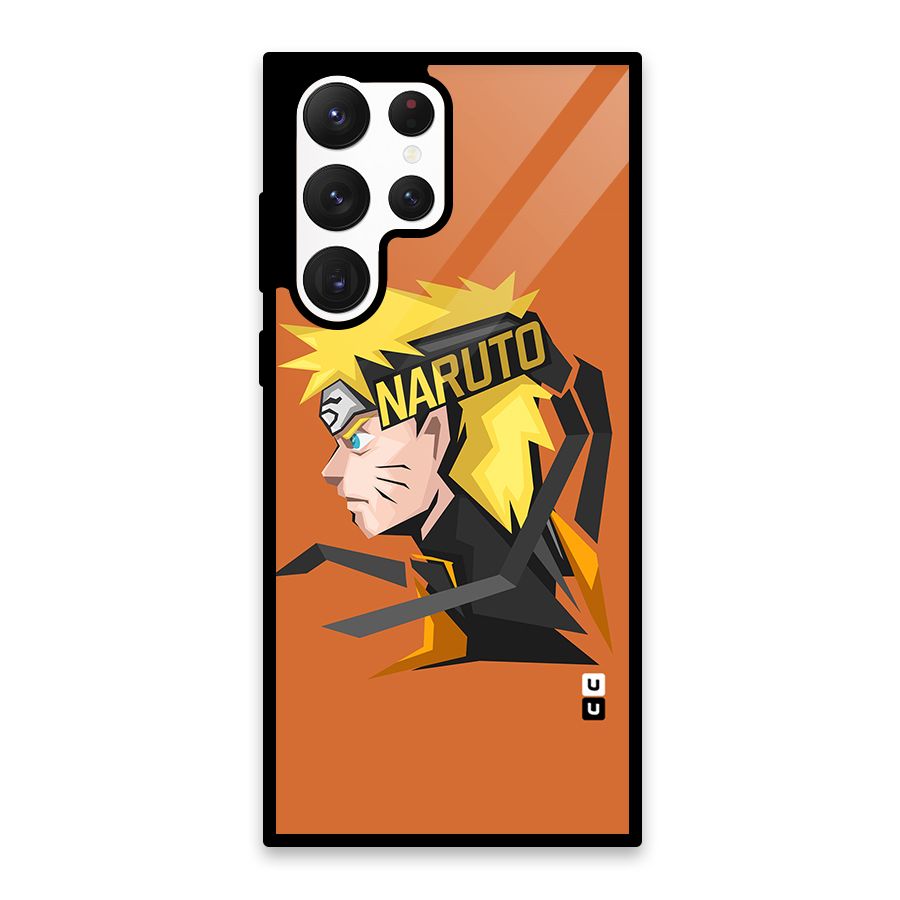 Minimal Naruto Artwork Glass Back Case for Galaxy S22 Ultra 5G