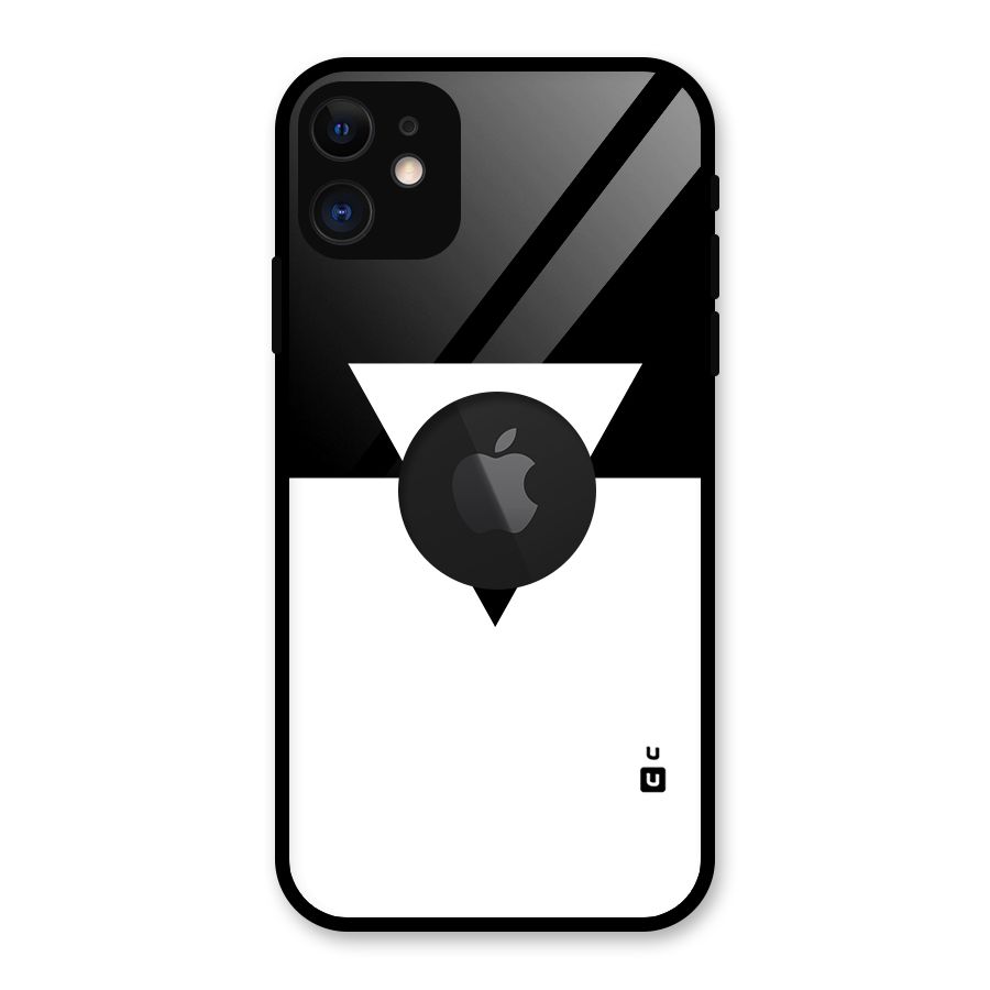 Minimal Triangle Glass Back Case for iPhone 11 Logo Cut