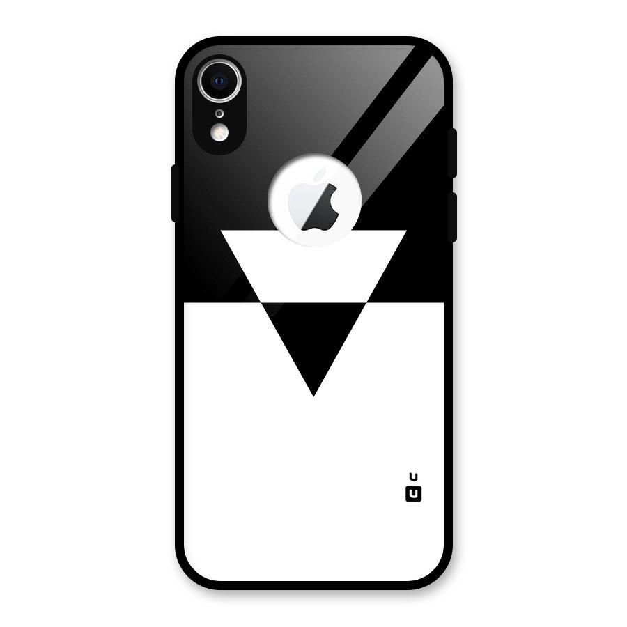 Minimal Triangle Glass Back Case for iPhone XR Logo Cut