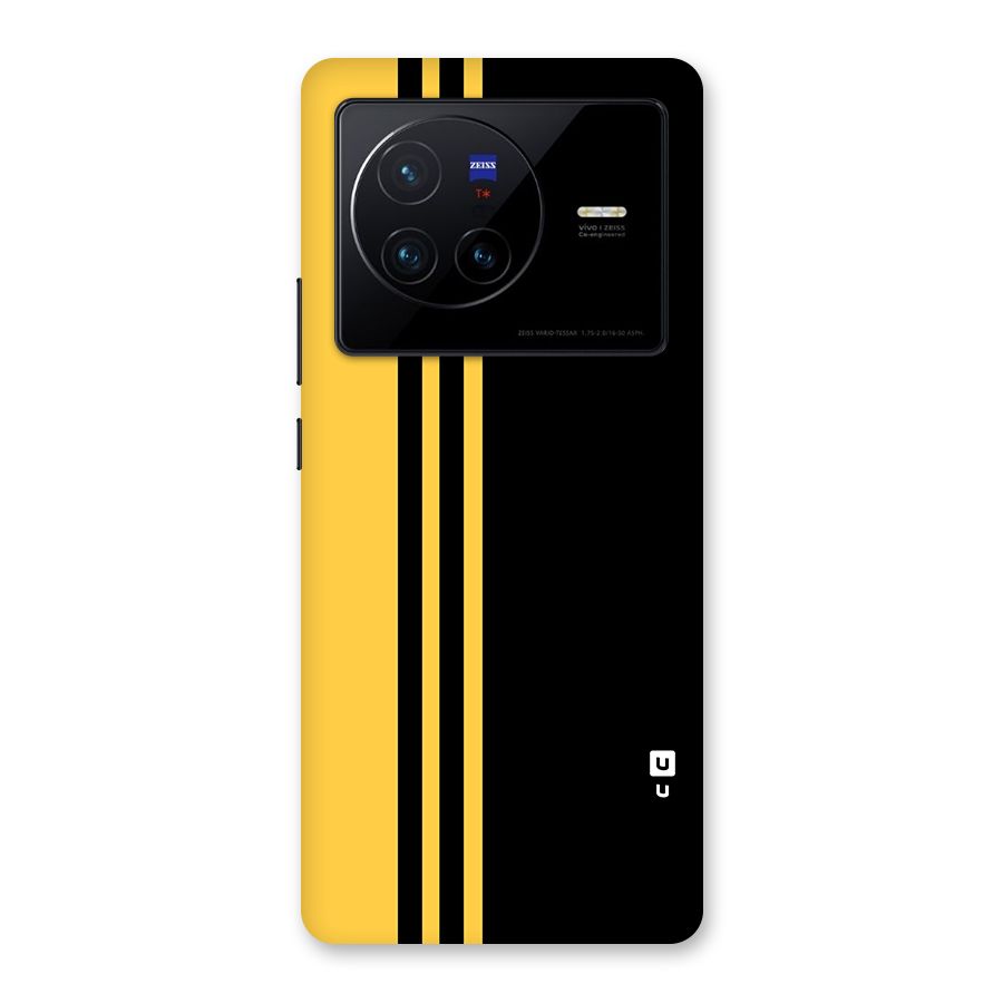 Minimal Yellow and Black Design Back Case for Vivo X80