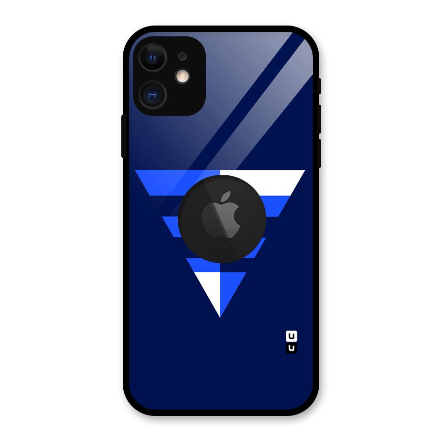 Minimalistic Abstract Inverted Triangle Glass Back Case for iPhone 11 Logo Cut