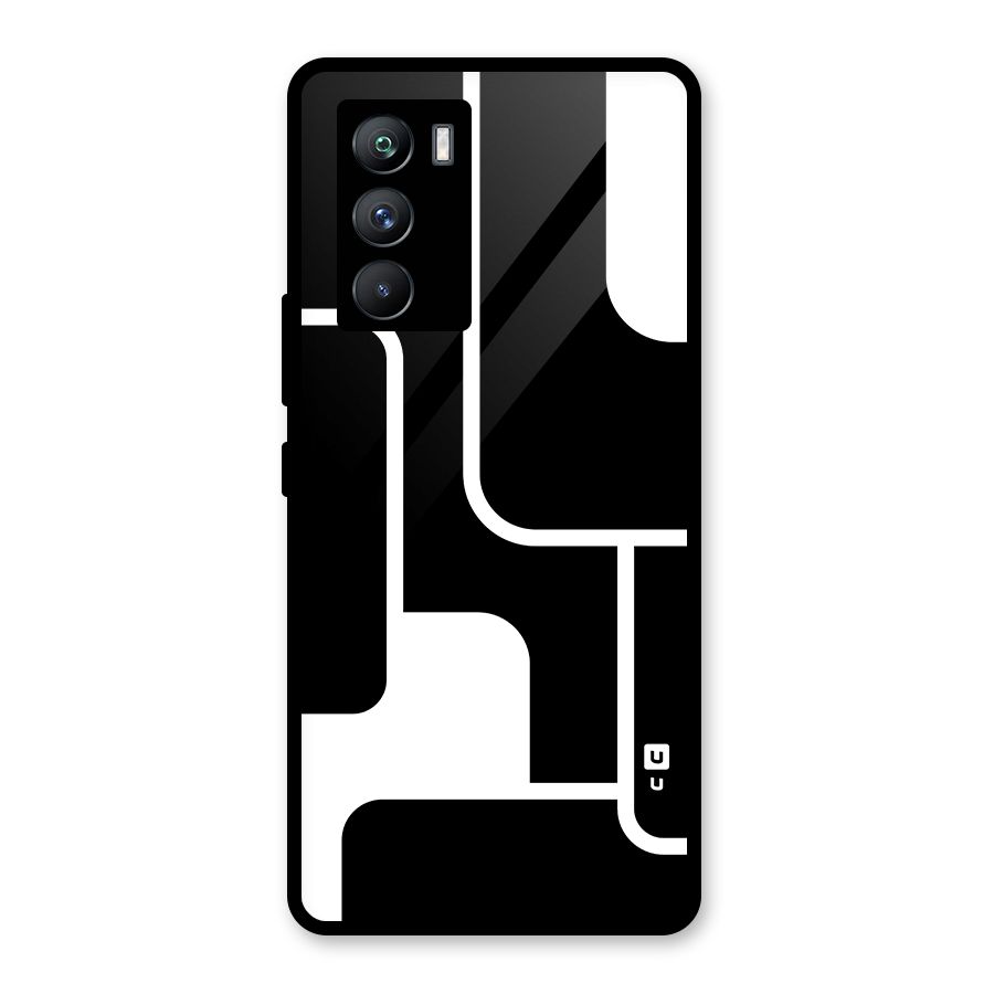Minimalistic Shapes Glass Back Case for Vivo iQOO 9 SE