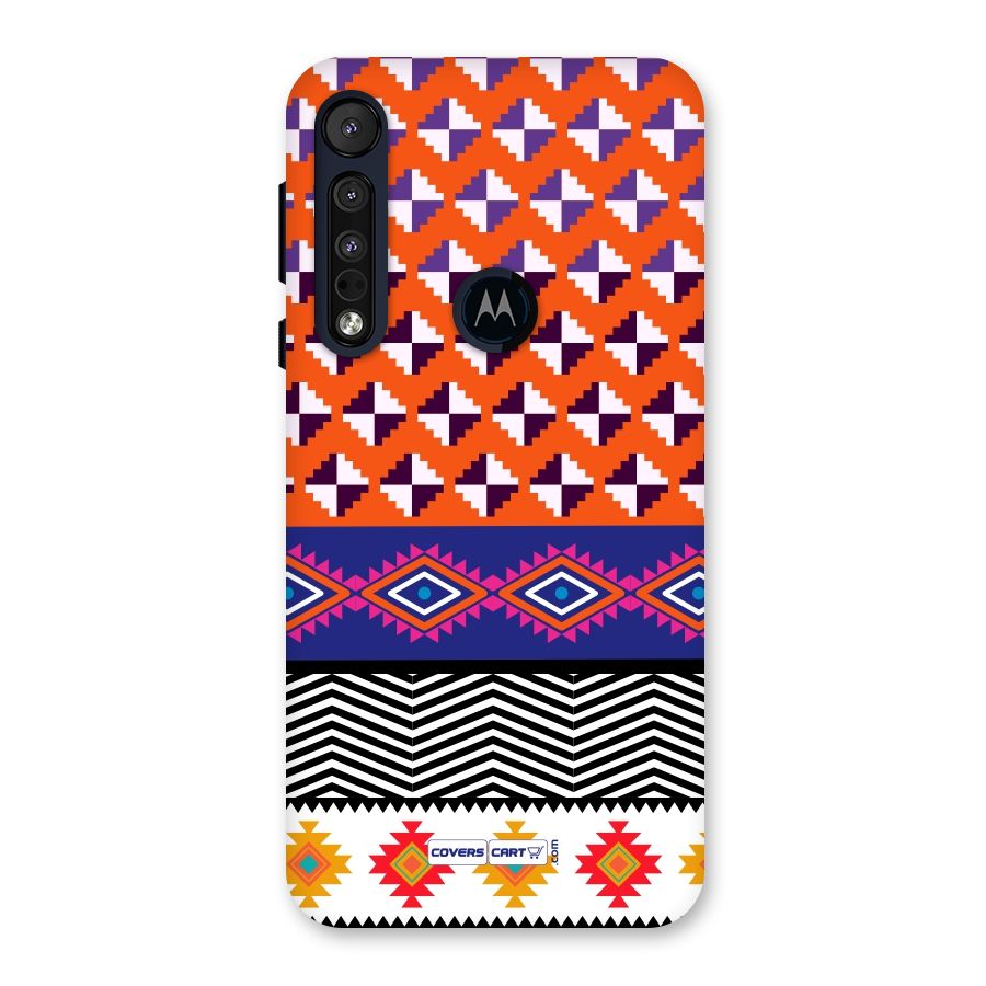 Mixed Pattern Aztec Back Case for Motorola One Macro