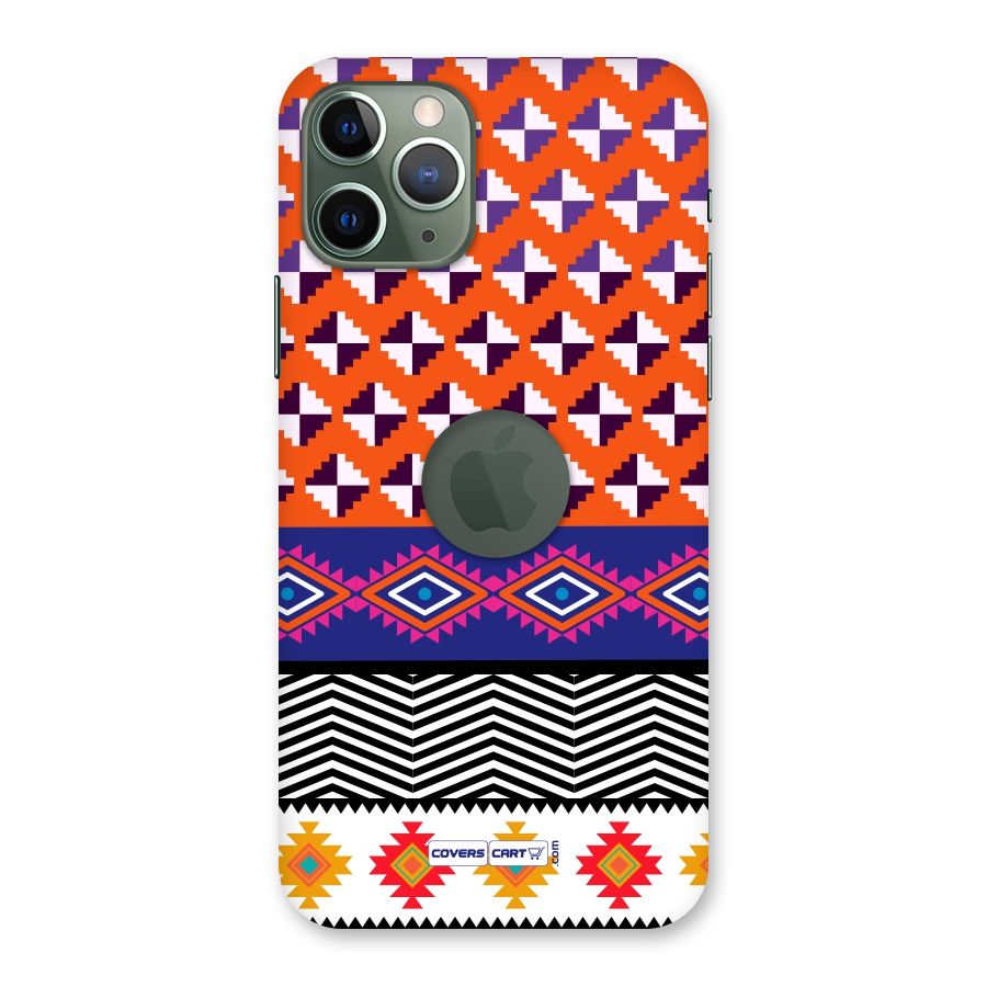 Mixed Pattern Aztec Back Case for iPhone 11 Pro Logo  Cut