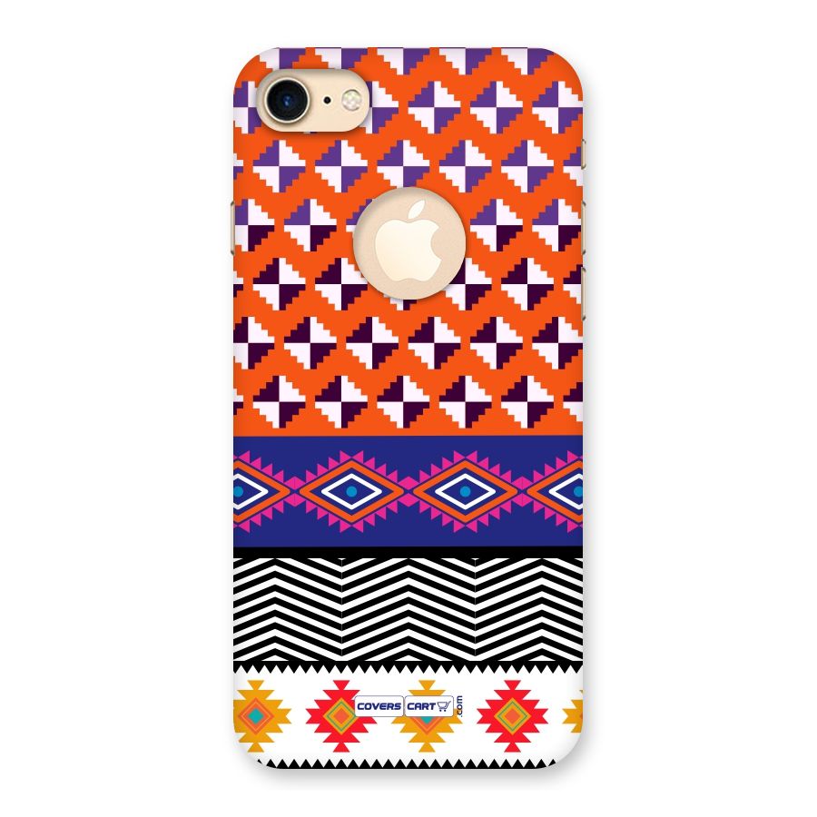 Mixed Pattern Aztec Back Case for iPhone 7 Logo Cut