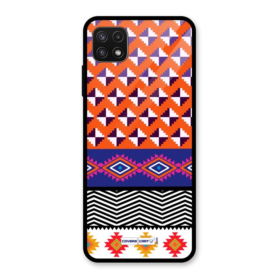Mixed Pattern Aztec Glass Back Case for Galaxy A22 5G