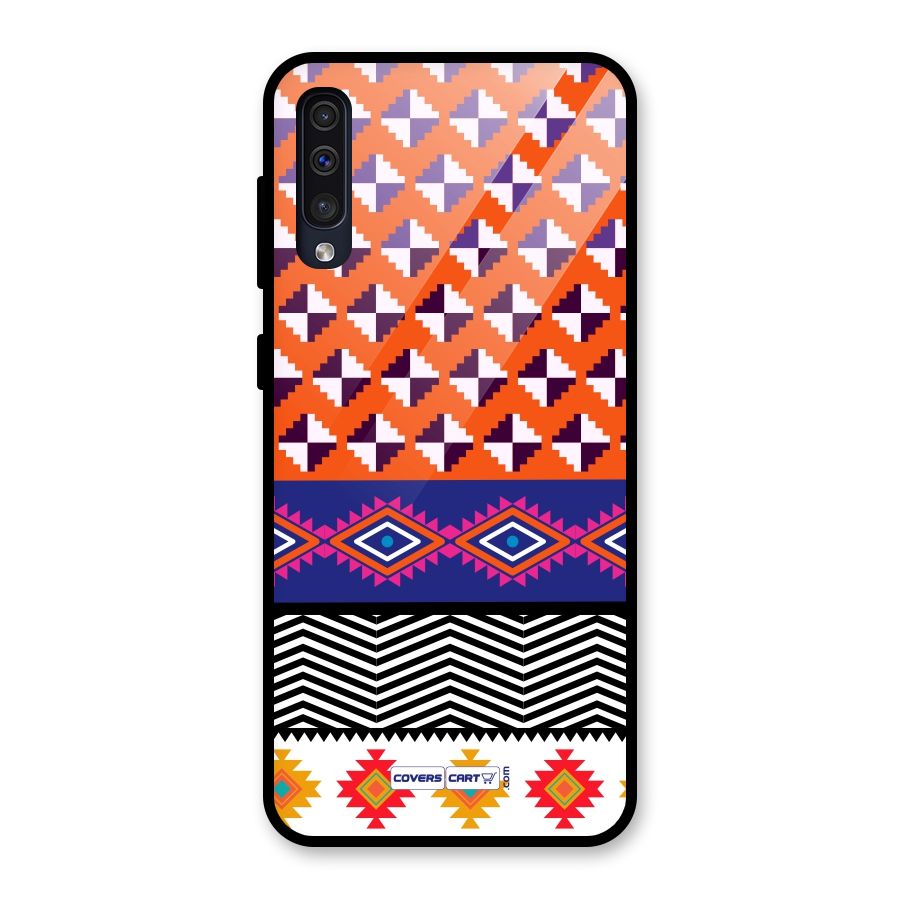 Mixed Pattern Aztec Glass Back Case for Galaxy A50