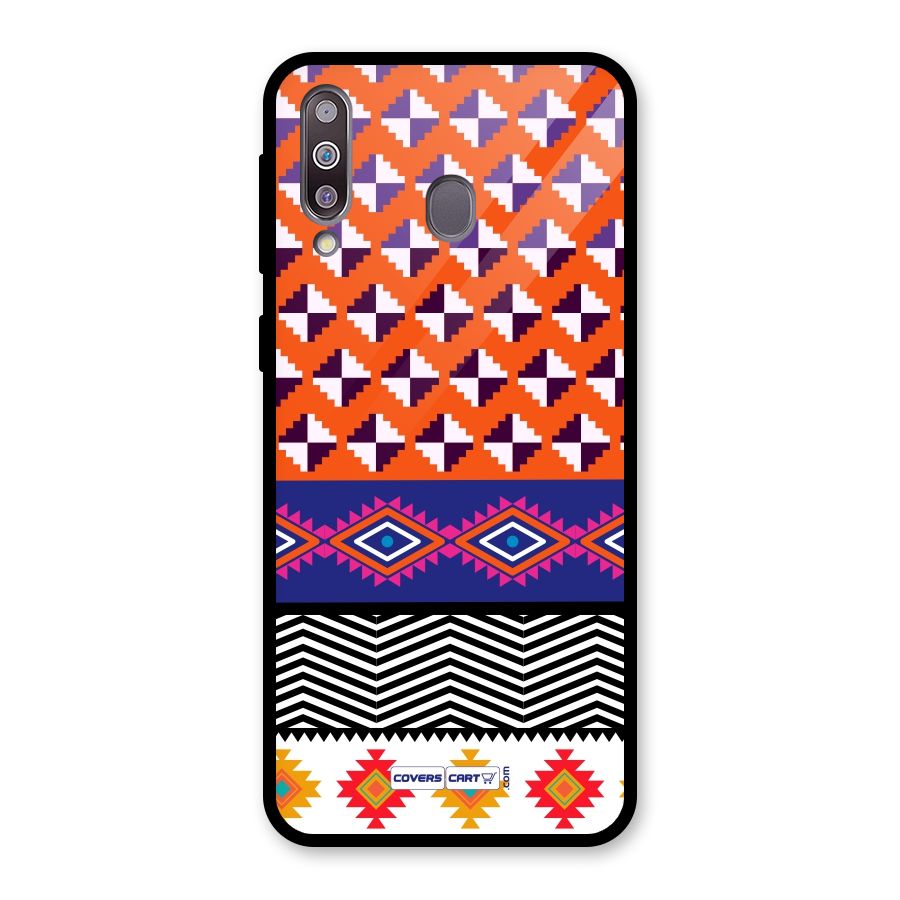Mixed Pattern Aztec Glass Back Case for Galaxy M30